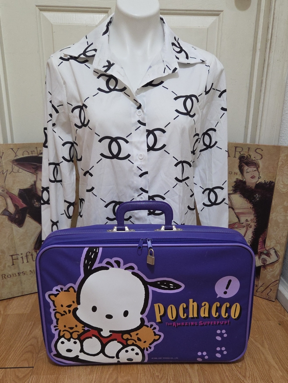 Y2K Pochacco Purple Carry Bag